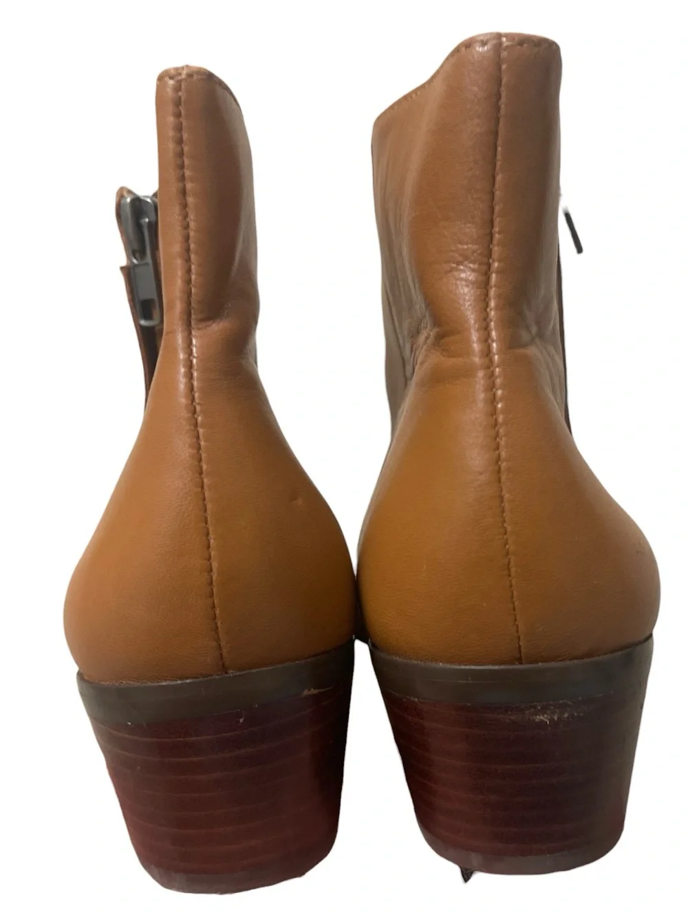 J. Crew Tan Leather Block Heel Ankle Boots